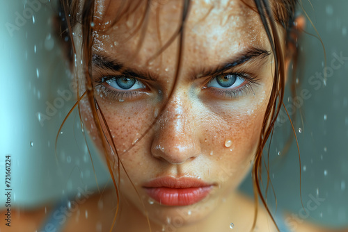 Portrait of a Young Woman in the Rain