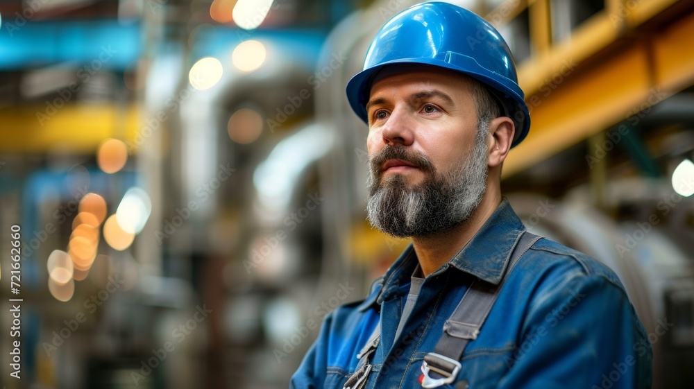 Portrait of a Professional Engineer Overseeing Production. Generative AI. Portrait of a Professional Engineer Overseeing Production. Generative AI.
