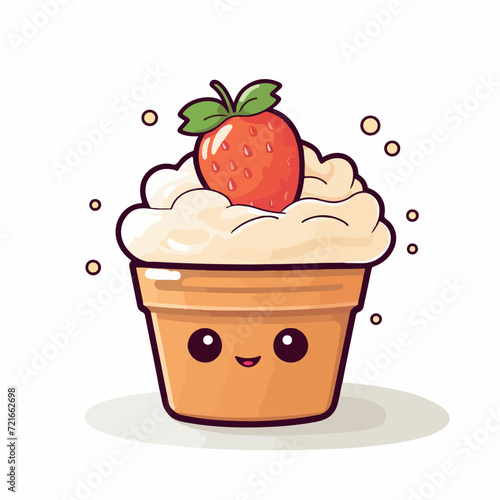 Pudding in cartoon, doodle style. Image for t shirt. Isolated 2d vector illustration in logo, icon, sketch style, Eps 10. AI Generative