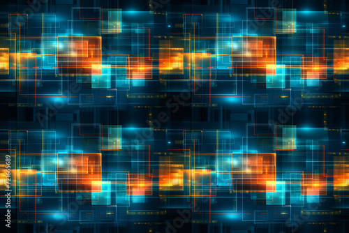 Abstract Holographic Square Patterns. Seamless Repeatable Background. photo