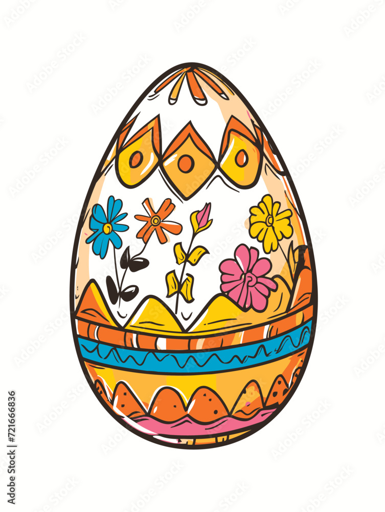 Vector cartoon Easter egg white background Vector cartoon Easter egg white background