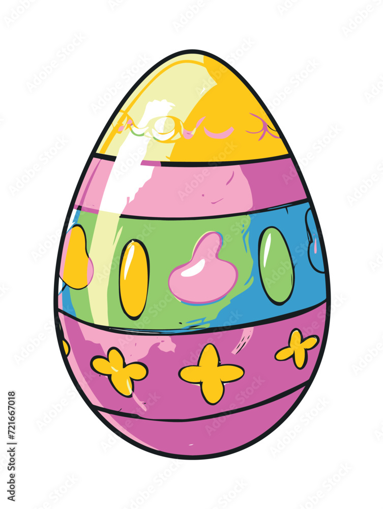 Vector cartoon Easter egg white background Vector cartoon Easter egg white background
