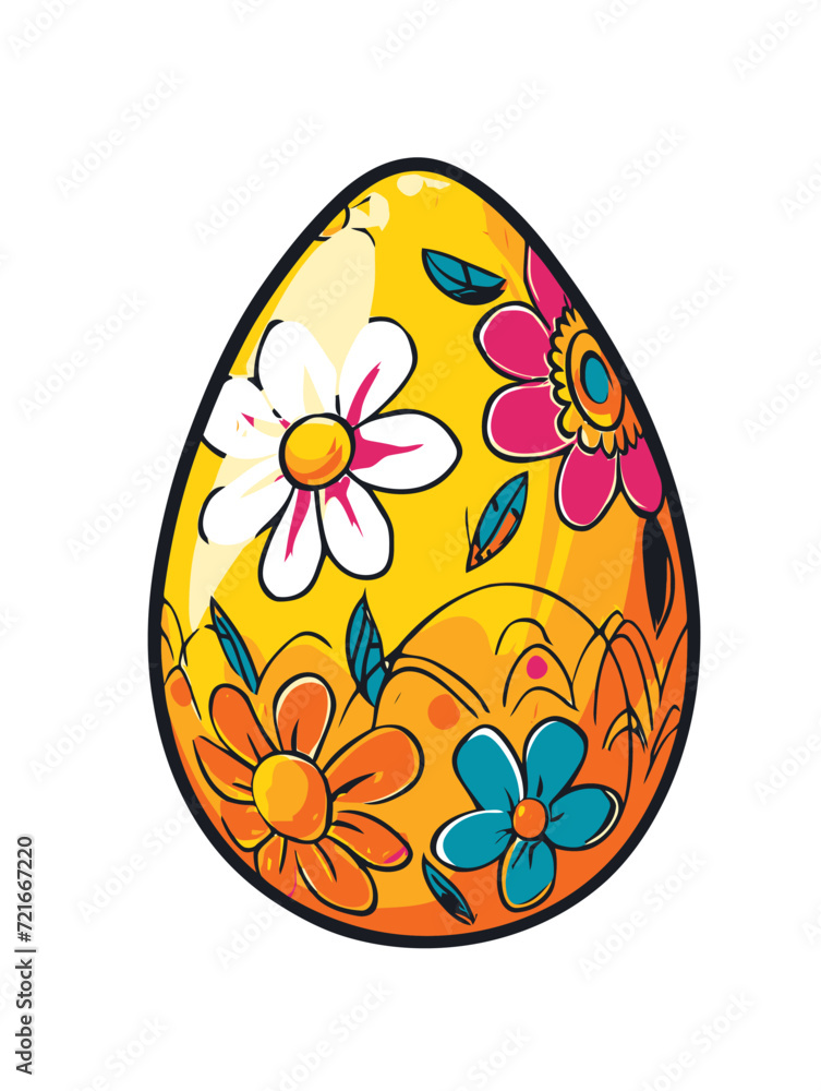 Vector cartoon Easter egg white background Vector cartoon Easter egg white background