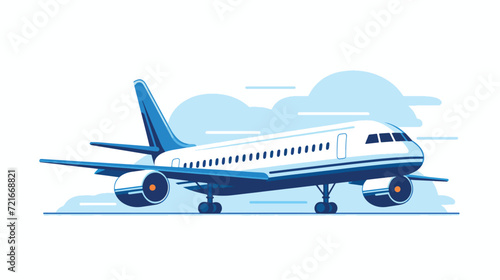 Line Icon Airplane for Web, White Background.