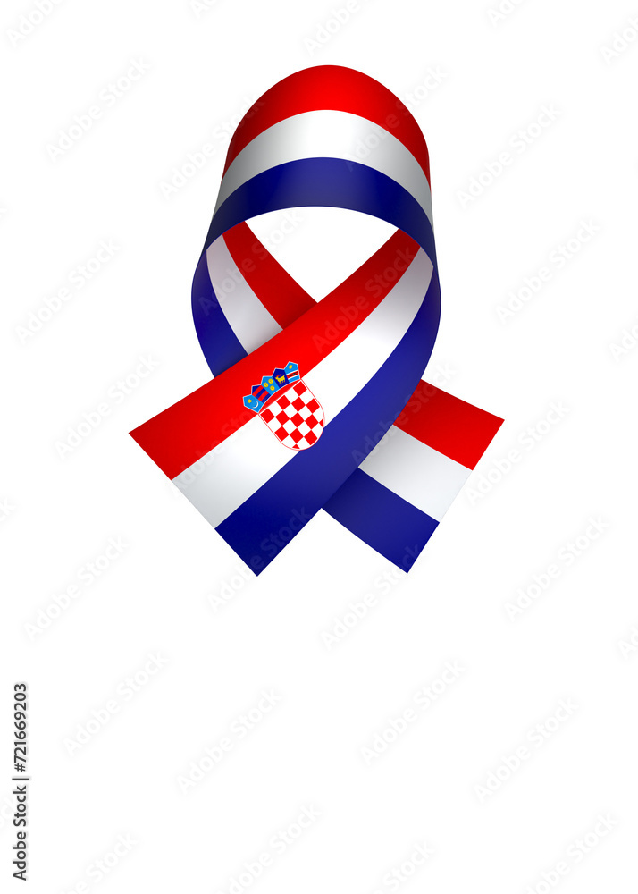 Fototapeta premium Croatia flag element design national independence day banner ribbon png 