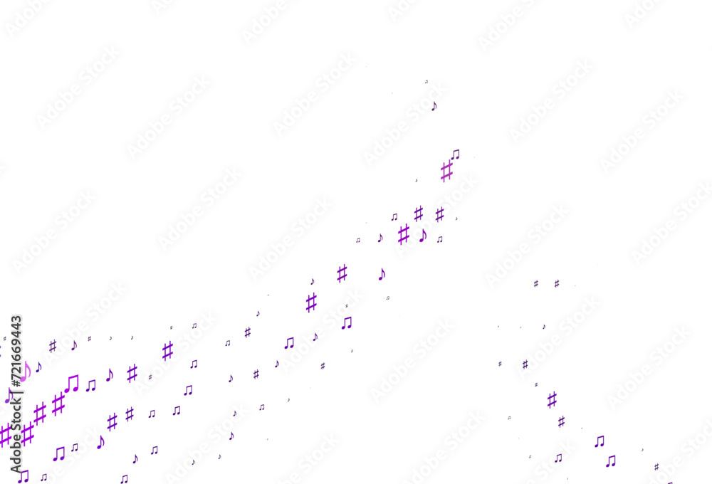 Fototapeta premium Light Purple vector texture with musical notes.