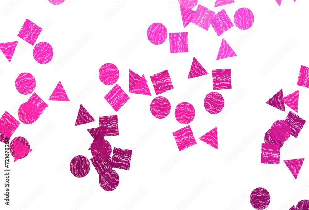 Light Pink vector layout with circles, lines, rectangles. Light Pink vector layout with circles, lines, rectangles.