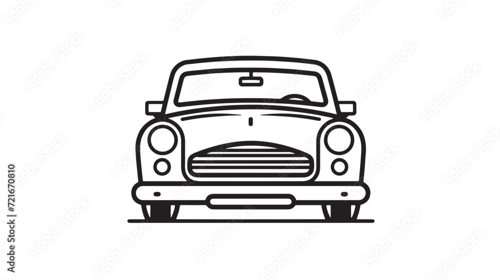 Line Icon Car for Web, White Background.
