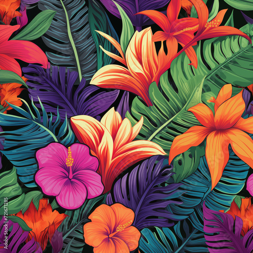 Tropical pattern, Ai generated