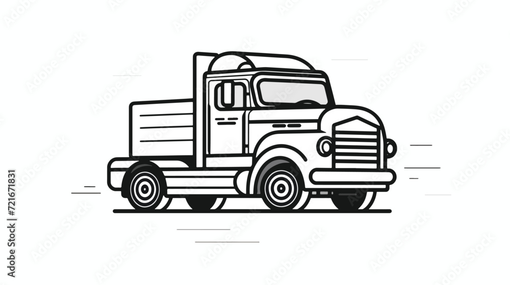 Line Icon Truck for Web, White Background.