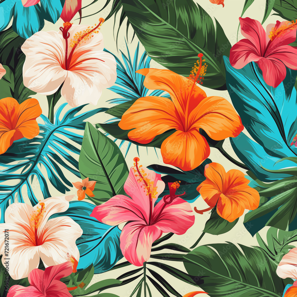 Tropical pattern, Ai generated