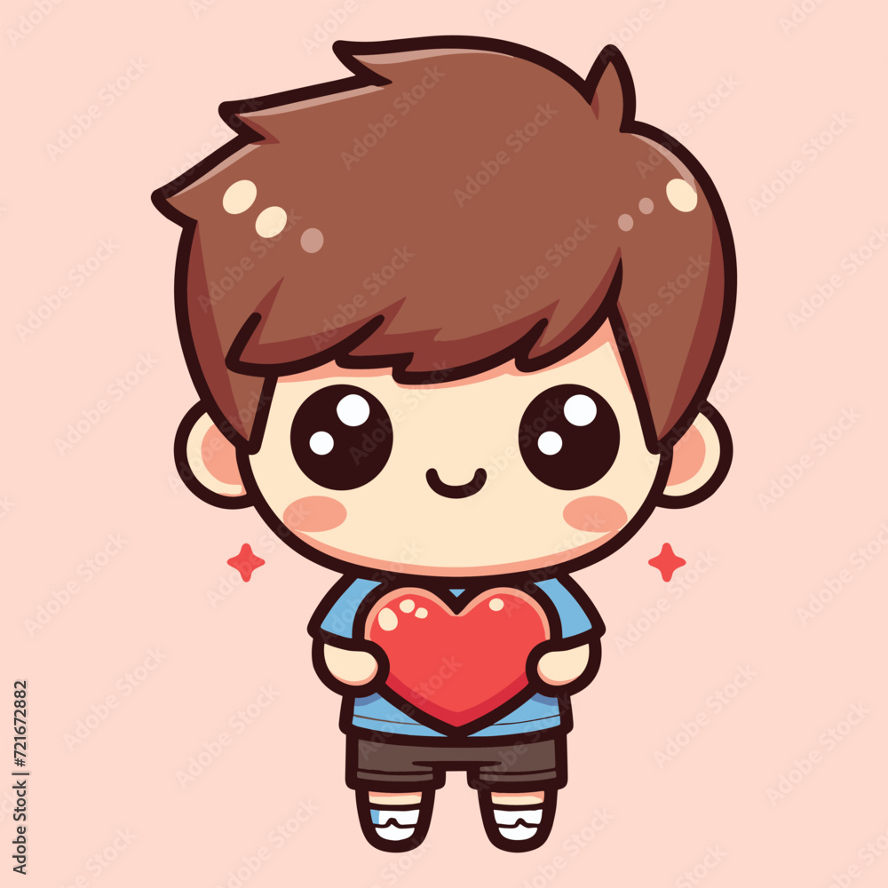 Free high quality design boy celebrate valentine day with holding love Free high quality design boy celebrate valentine day with holding love
