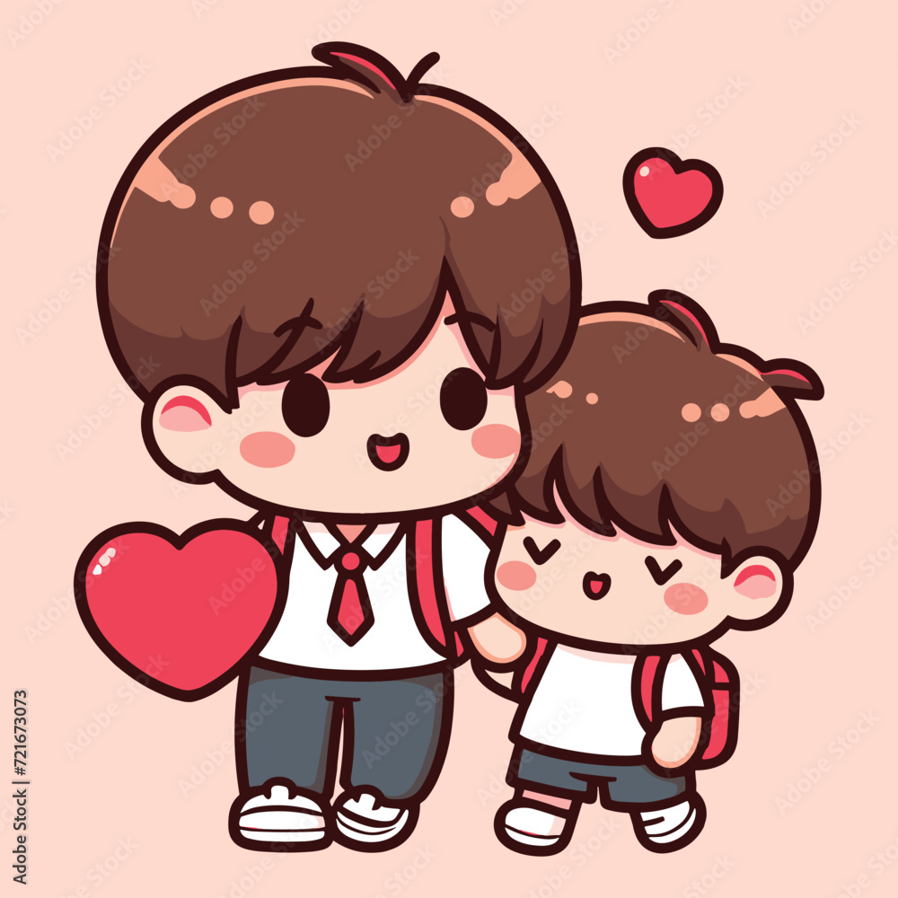 Free high quality design boy celebrate valentine day with holding love Free high quality design boy celebrate valentine day with holding love