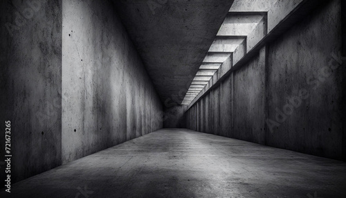 Dark bare concrete walls with a dead end photo