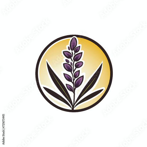 Simple Logo of Lavender, 2D Flat Vector Style.