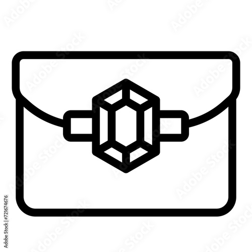 Clutch luxury woman Bag icon