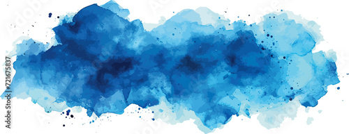 blue watercolor stain transparent background vector