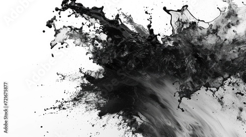Black paint wave, Black paint splash abstract,  Abstract Black and white Acrylic color ink in water,  Ink blot. Abstract background, isolated background, © Azlan Art 