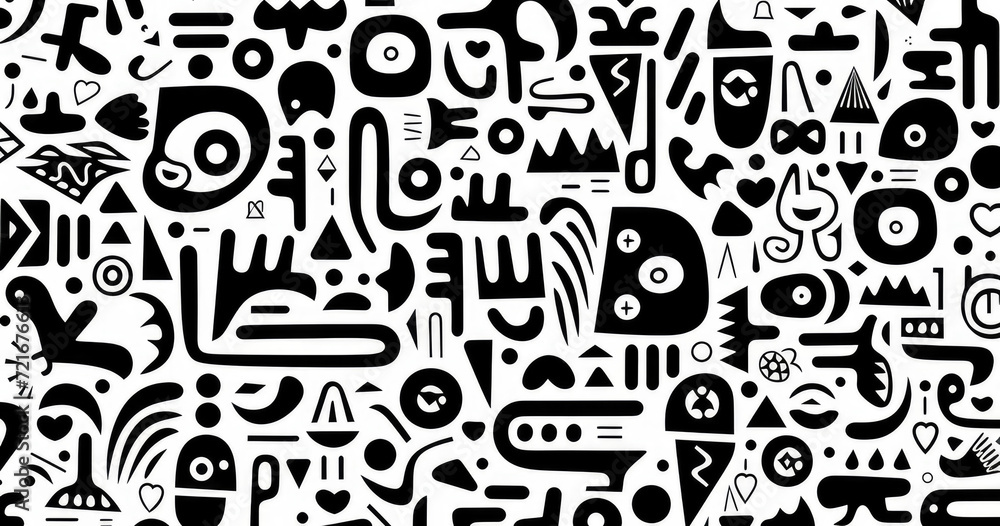 playful hand-drawn characters vector background