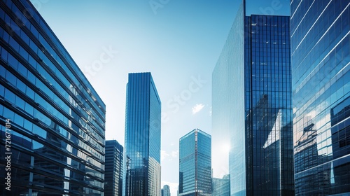 modern office skyscraper. high-rise building with glass facade. Finance concept and economic background.