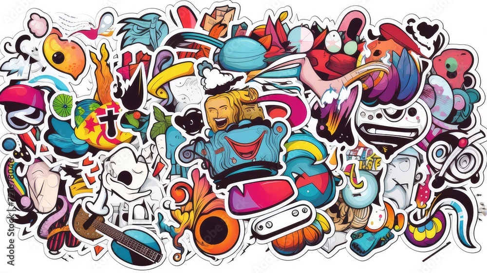 playful and bright sticker pack
