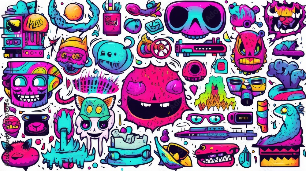 colorful artistic decal mix