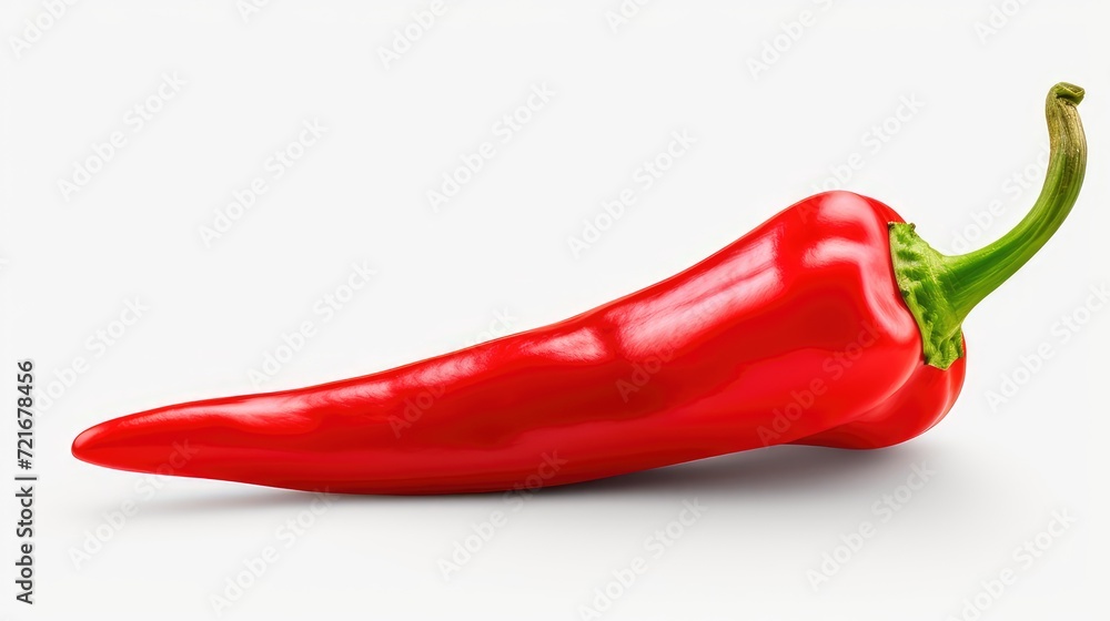 vivid red chili pepper, isolated white background