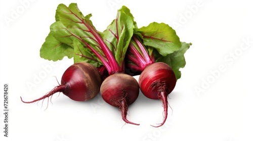 vibrant beetroot bunch, isolated white background