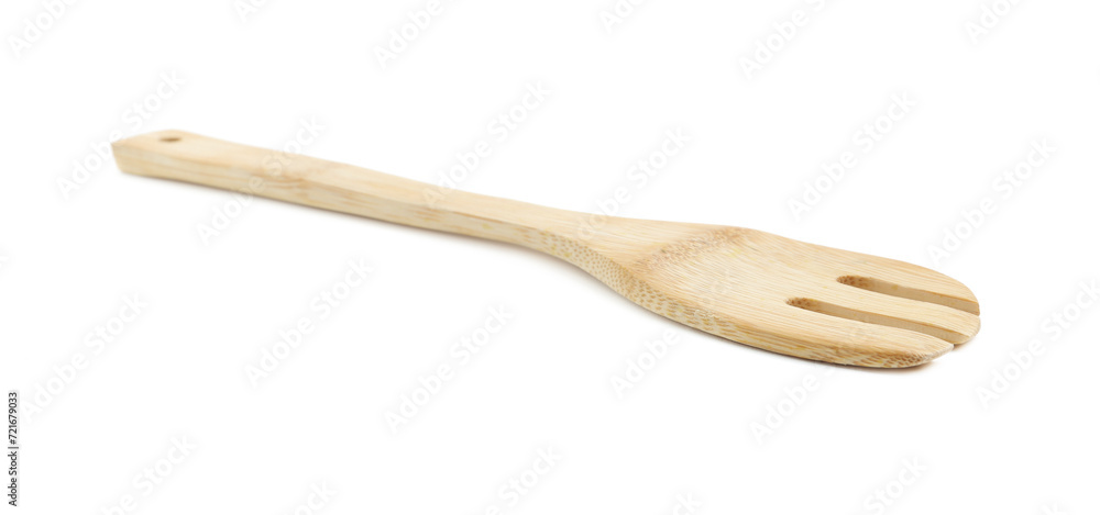Wooden fork isolated on white. Cooking utensil Wooden fork isolated on white. Cooking utensil