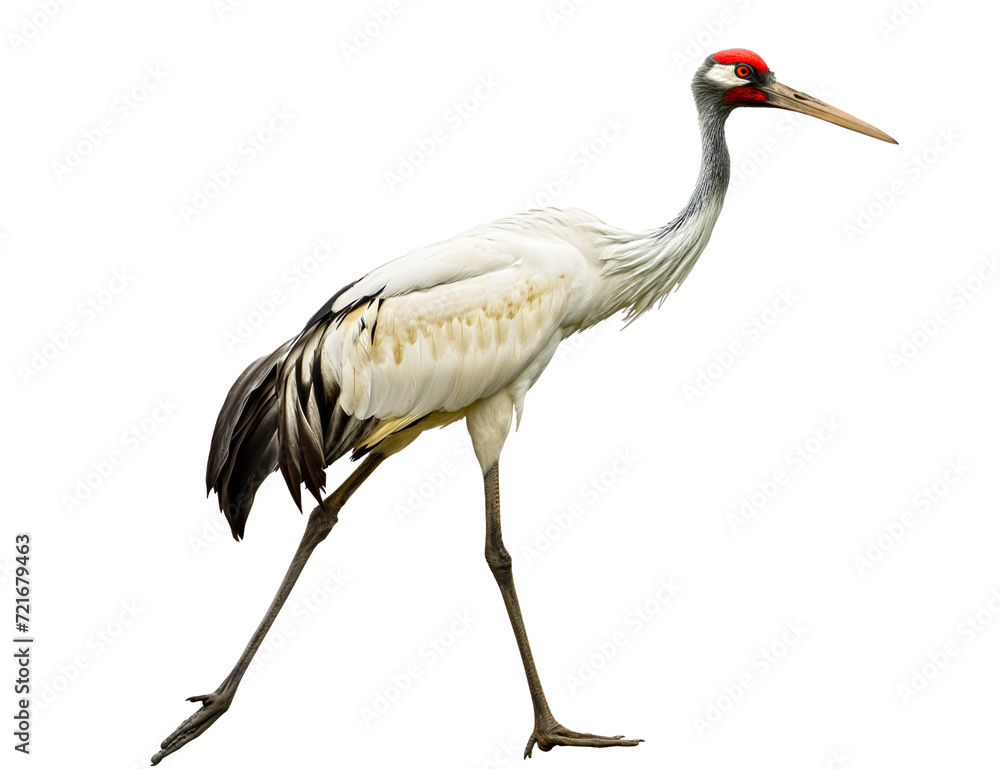 red crowned crane isolated red crowned crane isolated
