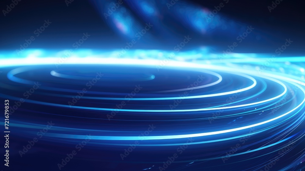 blue neon rings abstract. abstract background