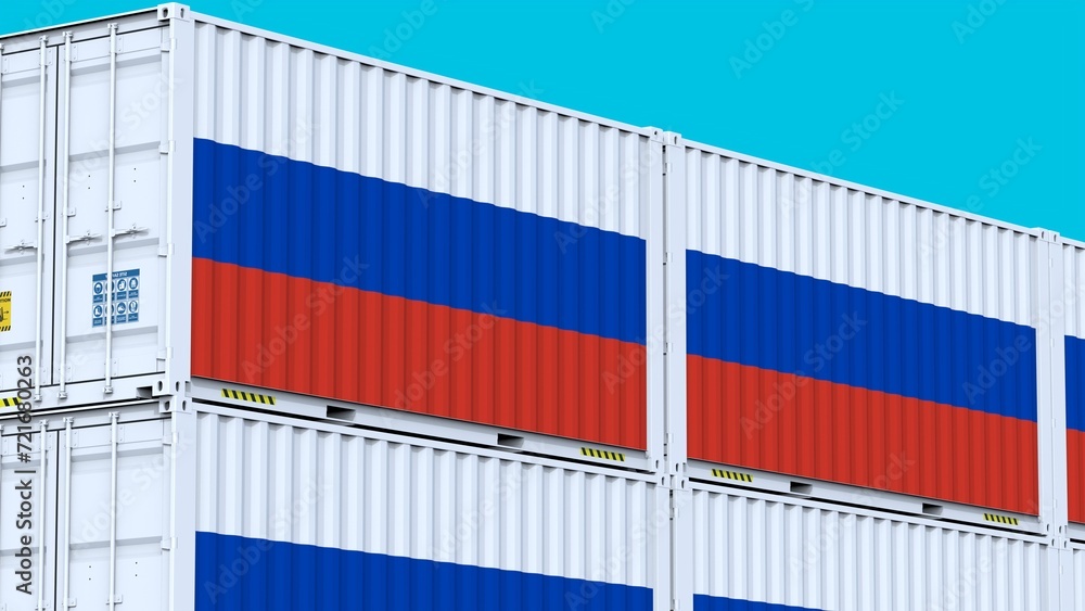 Russia logo Flagged for Success Shipping Containers Showcasing Emblem Logo Russia logo Flagged for Success Shipping Containers Showcasing Emblem Logo