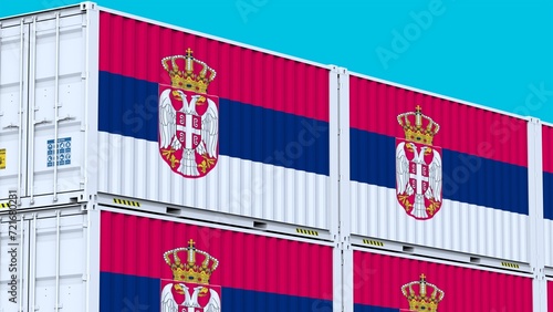 Serbia logo Symbolic Containers Logo and Flag Signifying Global Trade