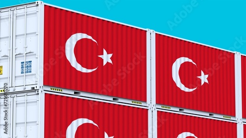 Turkey logo Symbolic Containers Logo and Flag Signifying Global Trade