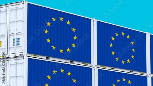 European Union UE logo Guiding the Way Emblem Logo and Flag in the World of International Trade