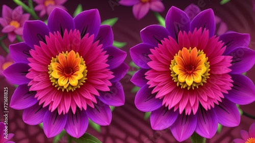 Colorful dahlia glowing flower floral Clipart  high quality resolution  beautiful flowers  3d  design