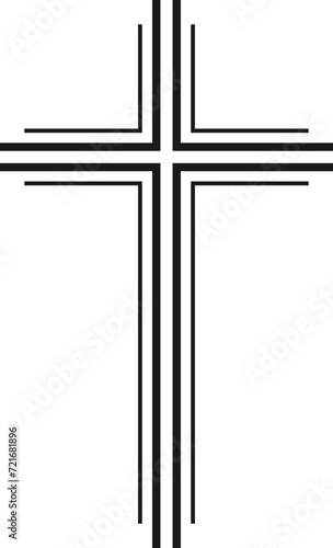Christian cross icon, Religion cross vector illustration