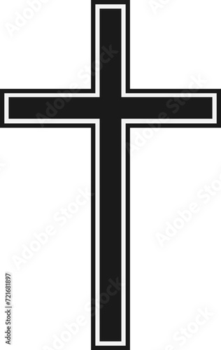 Christian cross icon, Religion cross vector illustration