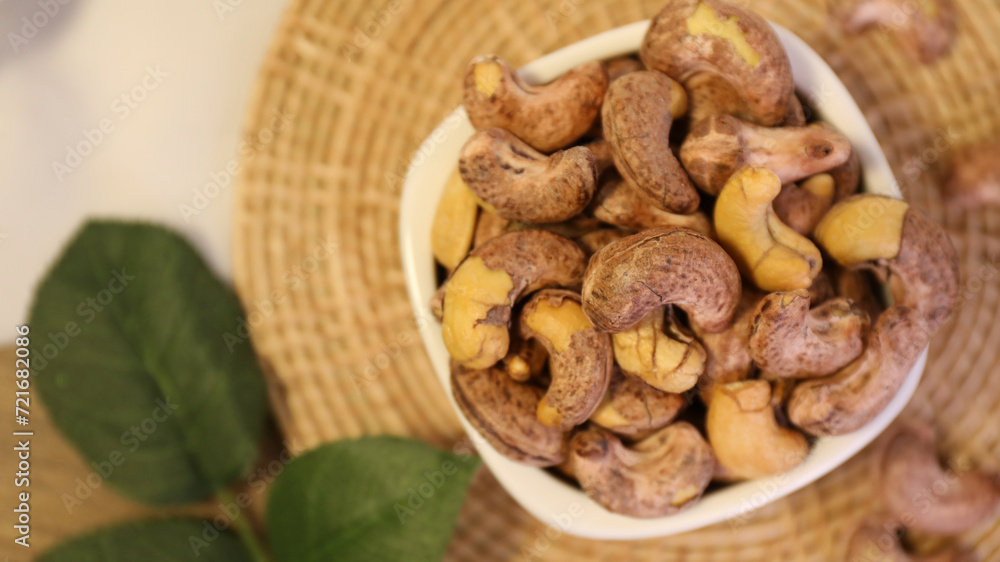 Grilled cashew nuts in a bowl Grilled cashew nuts in a bowl