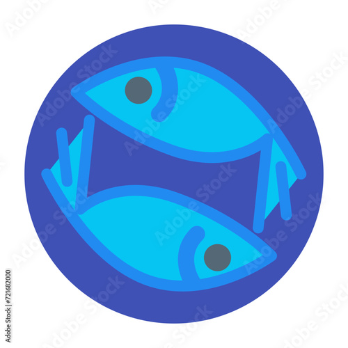 星座、魚座を表すカラースタイルのアイコン