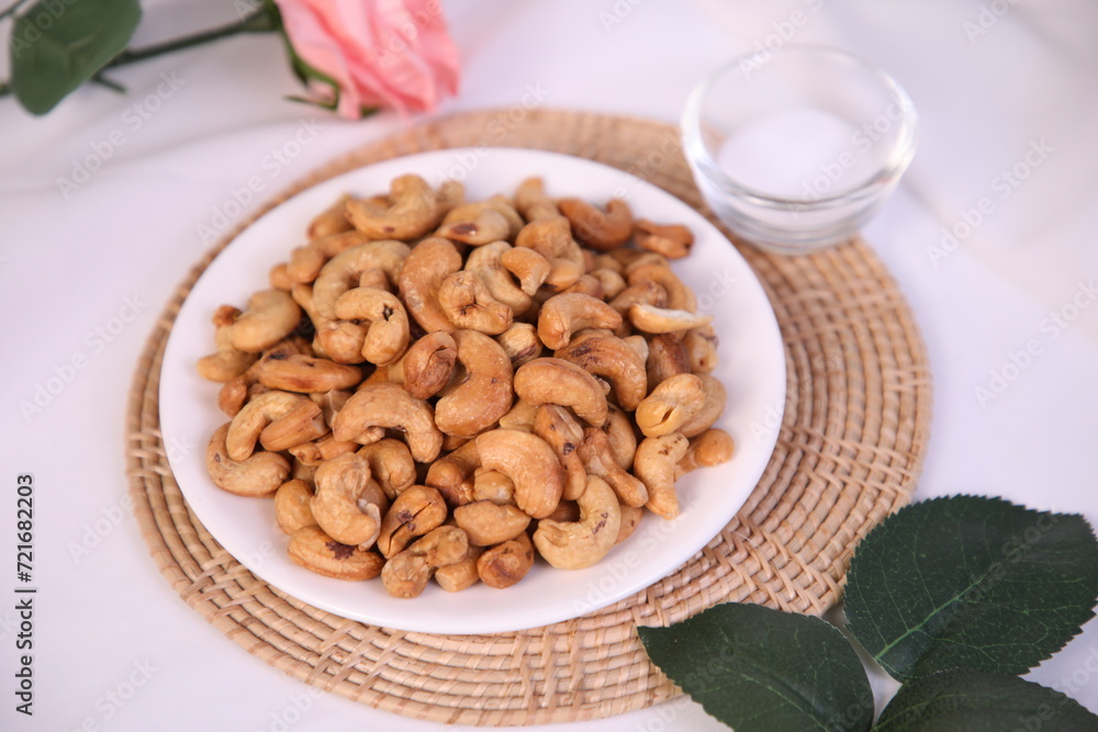 Grilled cashew nuts in a bowl Grilled cashew nuts in a bowl