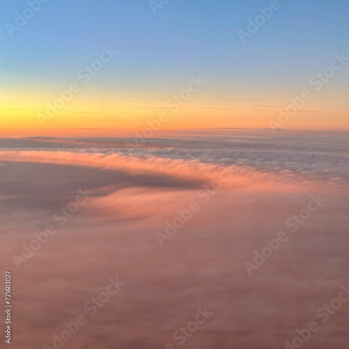 sunset over the sky