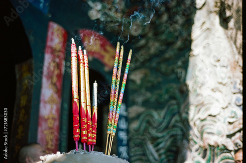 incense sticks in a temple