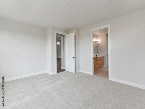 Modern residential empty bedroom interior