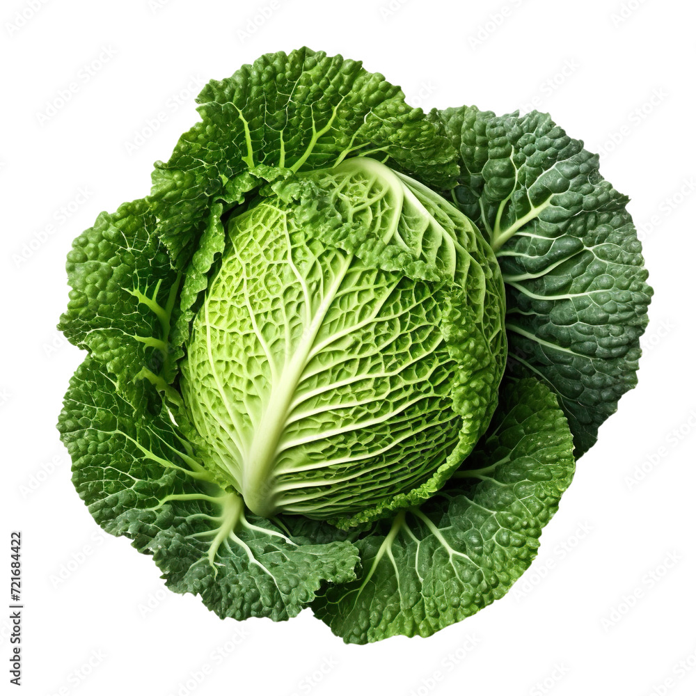 Savoy cabbage isolated on transparent or white background Savoy cabbage isolated on transparent or white background