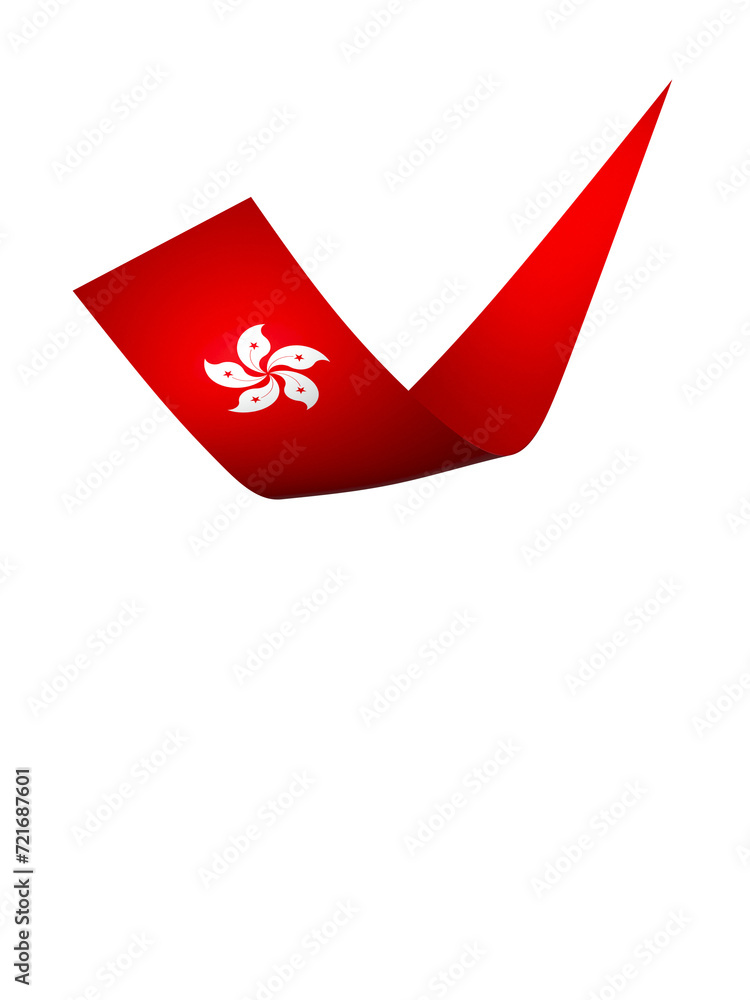 Fototapeta premium Hong Kong flag element design national independence day banner ribbon png 