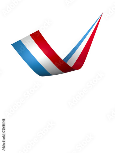 Luxembourg flag element design national independence day banner ribbon png
