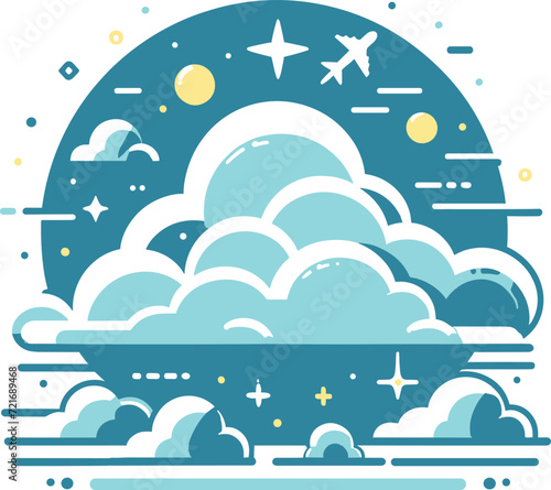 Clouds icons Editable stroke with sign line art  different clouds Collection Generated by Ai 