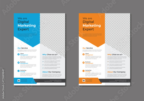 Vector digital marketing agency and corporate business flyer template
