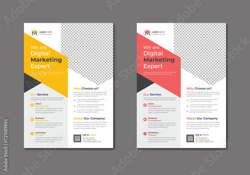 Vector digital marketing agency and corporate business flyer template